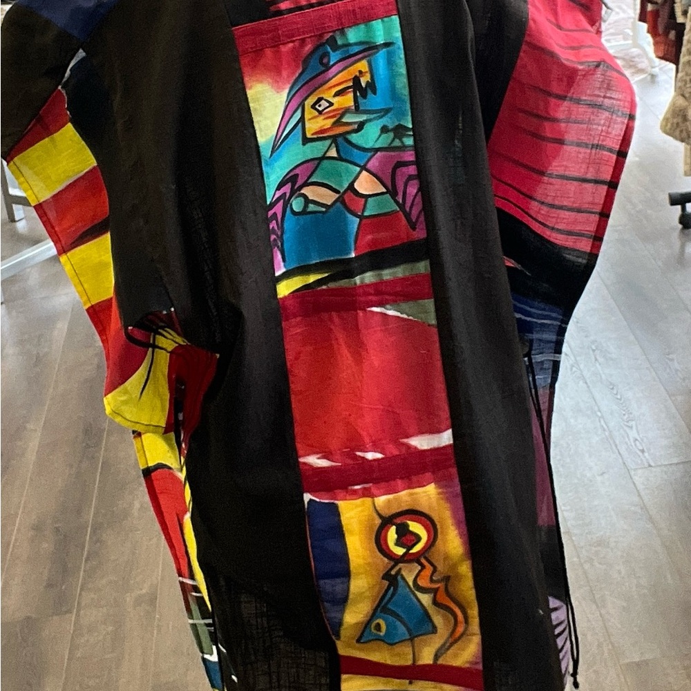 Colorful Abstract Women's Kimono - Picture 3 of 8